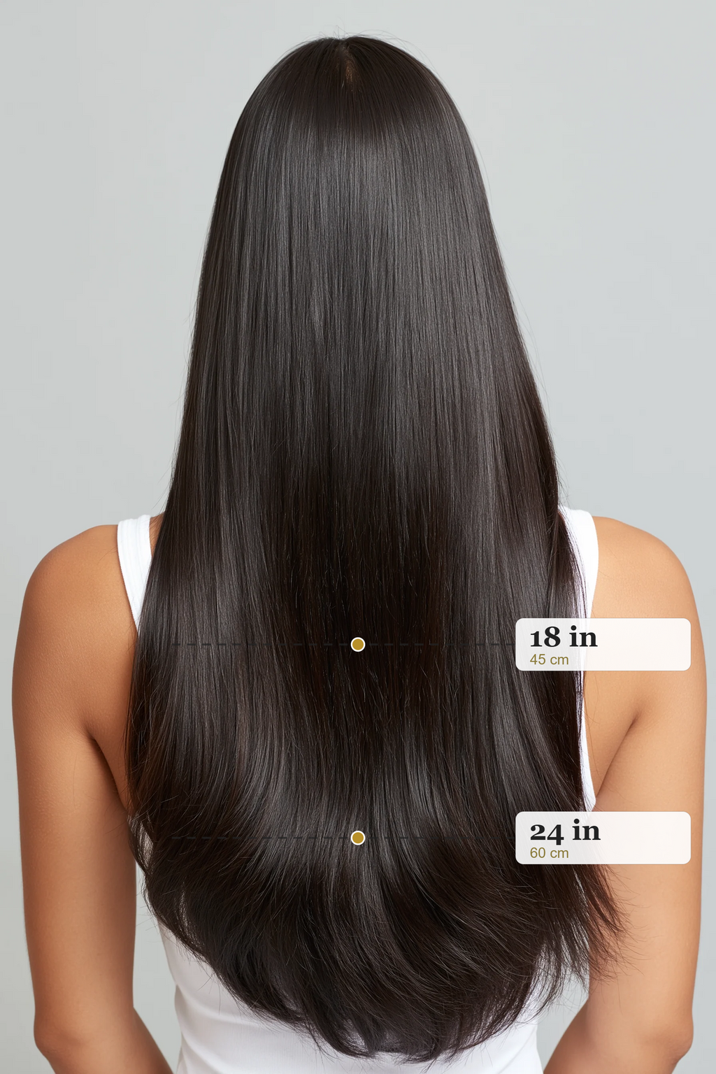MOFRA Brun length guide, 18 inch mid-back and 24 inch lower back, back view