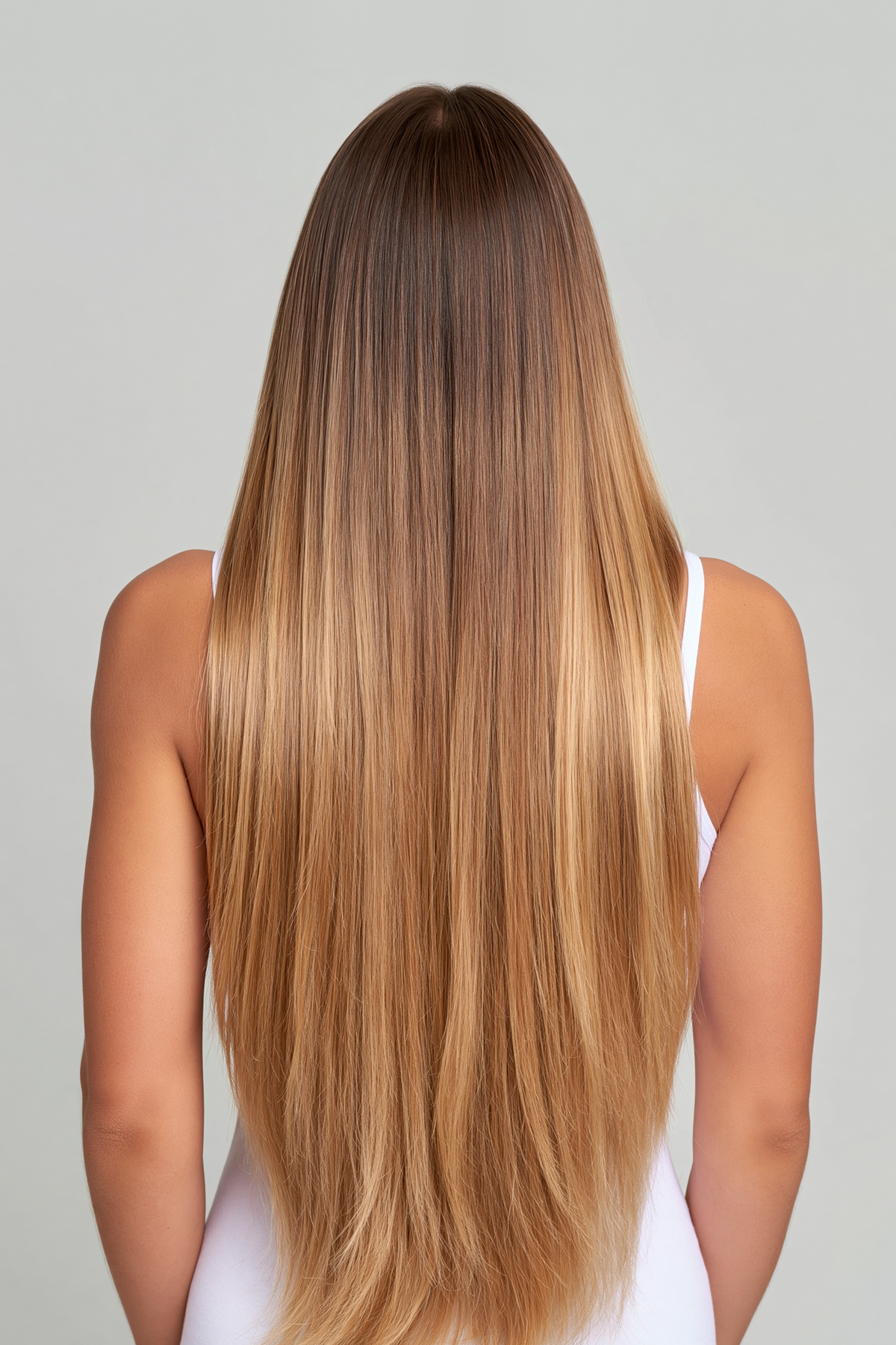 MOFRA Ombré clip-in hair extensions, back view